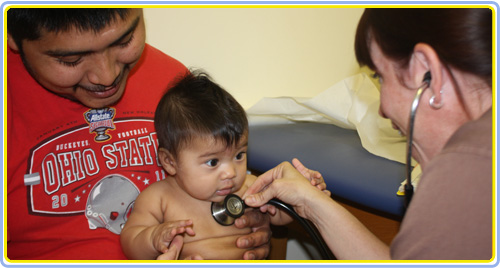 Pediatric patient being examined at Dr. Brown’s office